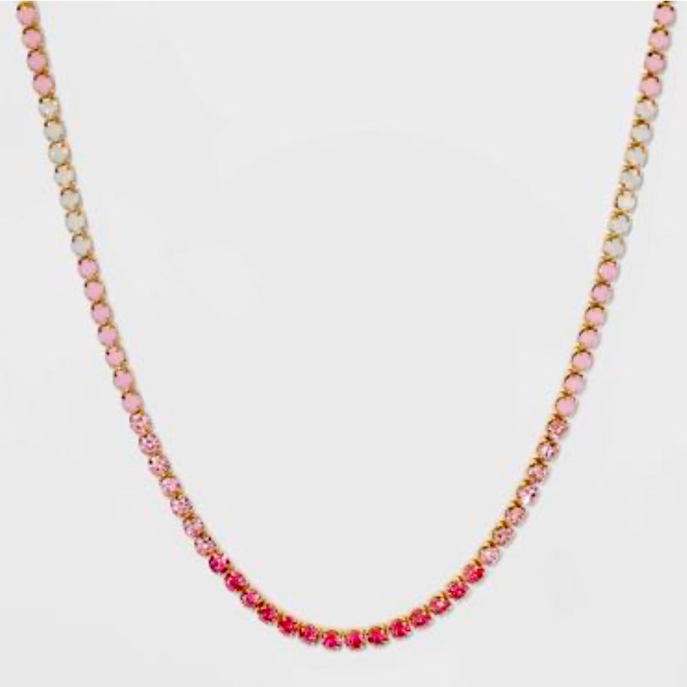 NWOT SUGARFIX by BaubleBar Crystal Baguette Collar Necklace - Rose Pink
